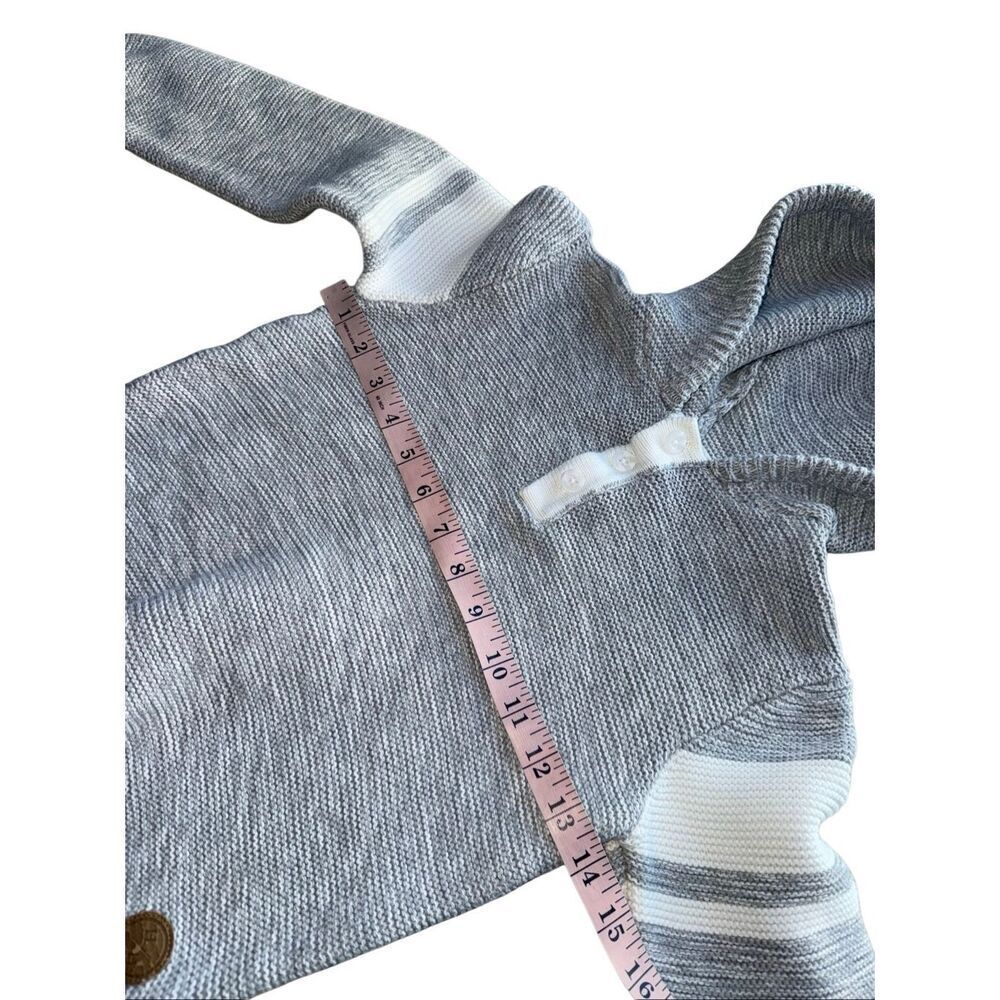 Hope & Henry Boys Organic Cotton Gray Hooded Pullover Knit Sweater - Picture 9 of 10